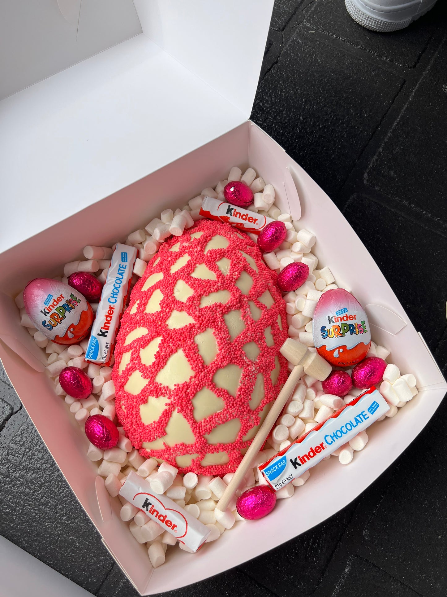 Pink Kinder mini smash egg