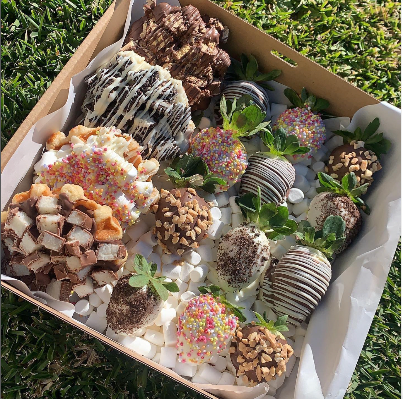 Dipped Strawberry Box -Small (with waffles)