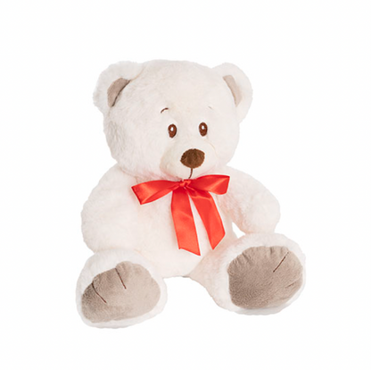 White Teddy Bear With Brown feet